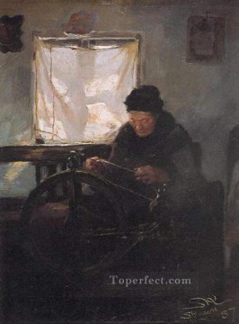 ペダー・セヴェリン・クロイヤー Painting - Anciana en la rueca 1887 ペダー・セヴェリン・クロイヤー
